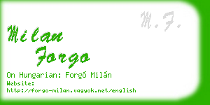 milan forgo business card
